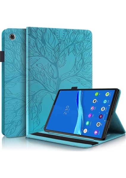 Lenovo Tab M10 Plus Için Stand ve Kalem Yuvalı Deri Kılıf --- Mavi Göl (Yurt Dışından)