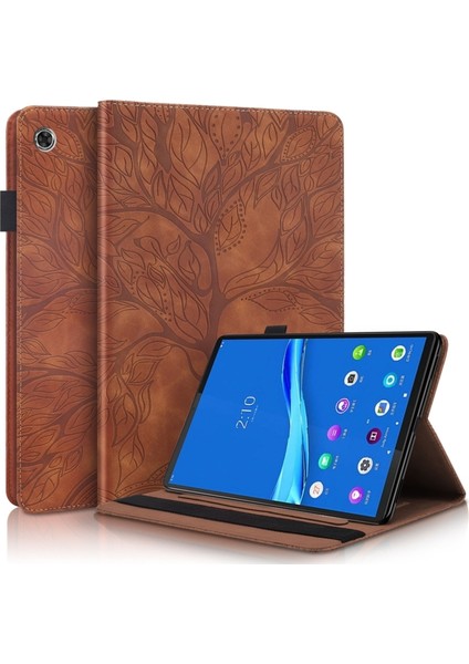 Lenovo Tab M10 Plus Için Stand ve Kalem Yuvalı Deri Kılıf --- Kahverengi (Yurt Dışından)