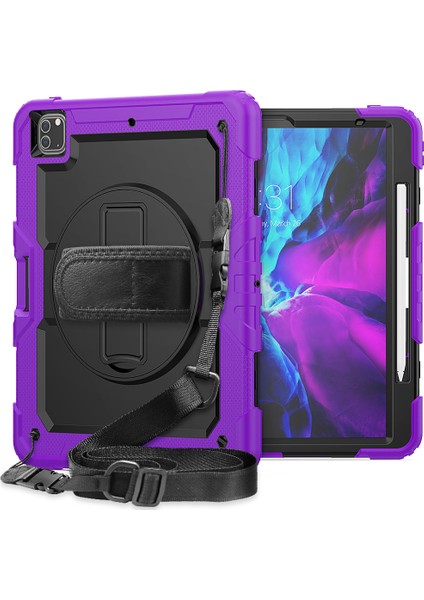 Ipad Pro 12.9 Inç Için Askılı Standlı Tablet Kılıfı (Yurt Dışından)