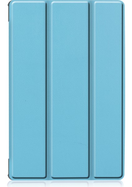 Lenovo M10 Plus TB-X606F Için Standlı Düz Renk Düz Deri Çanta-- Gök Mavisi (Yurt Dışından) fiyatları