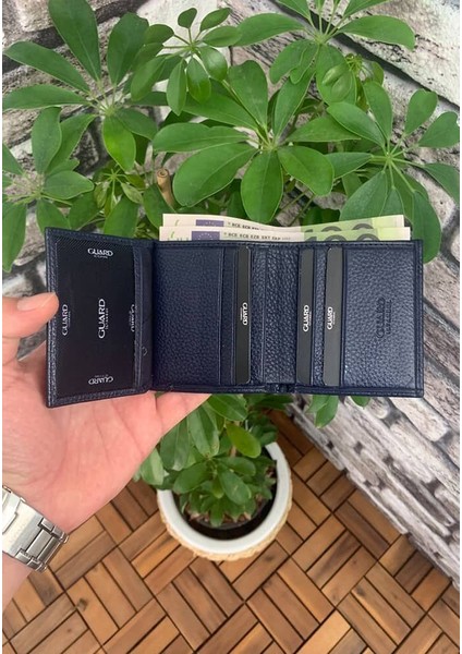 Lacivert Çok Bölmeli Mini Deri Erkek Cüzdanı modelleri