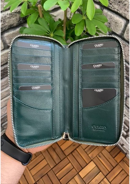 Siyah/yeşil Kamuflaj Baskılı Deri Fermuarlı Cüzdan fiyatları