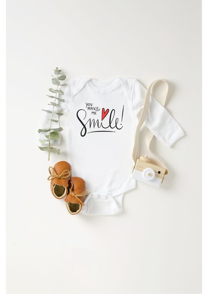 Bebek Beni Güldürdün Baskılı Body Zıbın