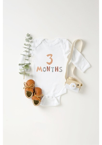 Bebek 3 Ay Baskılı Body Zıbın