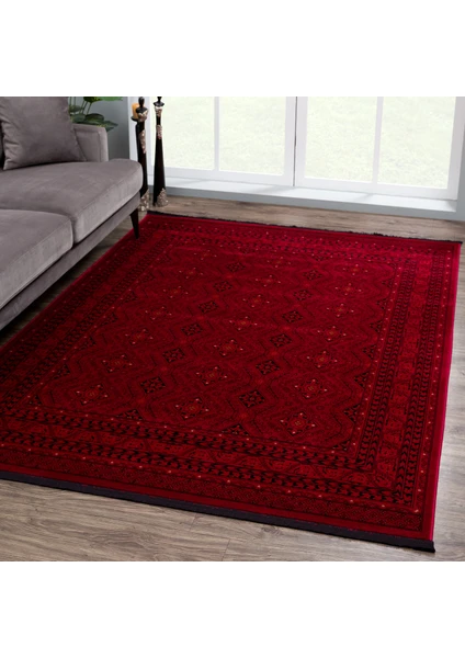 Giza Home Afgan Türkmen Otantik Desenli Dokuma Salon ve Oturma Odası Halısı 6919B 80x150