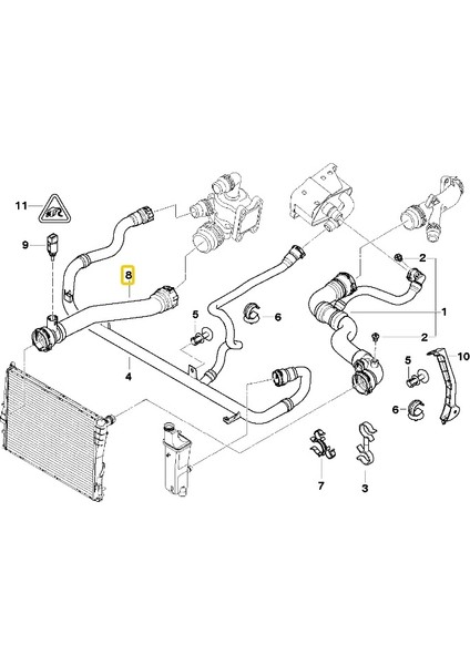 Bmw E46 Uyumlu N40 N42 N45 Motor Radyatör Alt Hortumu 17127507749 indirimleri