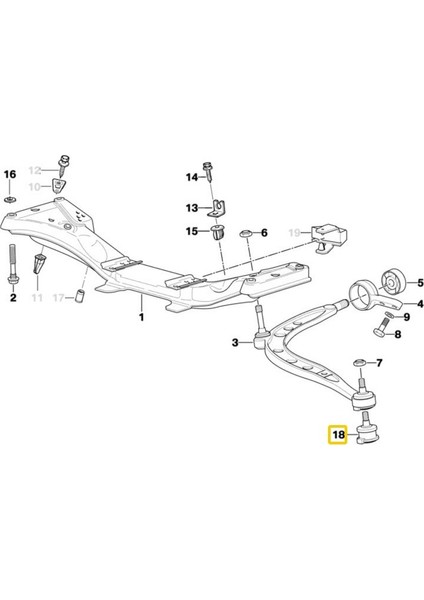 Bmw E36 ve Z3 Uyumlu Frow Kısa Rotil Saclı 31126758510 fiyatları