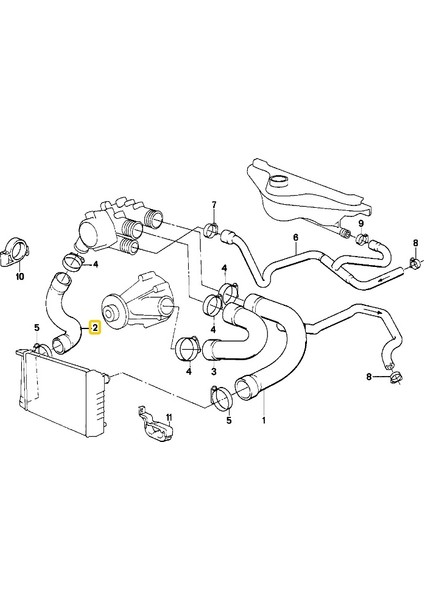 Bmw E24 E32 E34 Uyumlu M30 Motor Meyle Radyatör Alt Hortum 11531713221 fiyatları