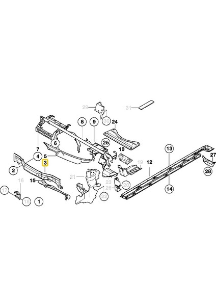 Bmw E39 Uyumlu 09.1998 - Ön Göğüs Paneli Iç Bakalit 51718158237 fırsatları
