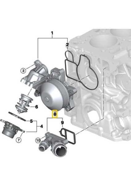 Bmw Uyumlu N47 N57 N57S Motor Su Flanşı 11117800048