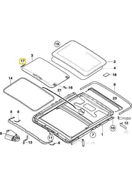 Bmw E46 Uyumlu Sunroof Bakaliti Sağ 54138246025 modelleri