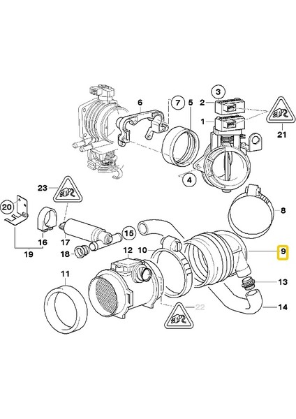 Bmw E38 ve E39 M52 Uyumlu Motor Rapro Hava Akış Körüğü 13541740931