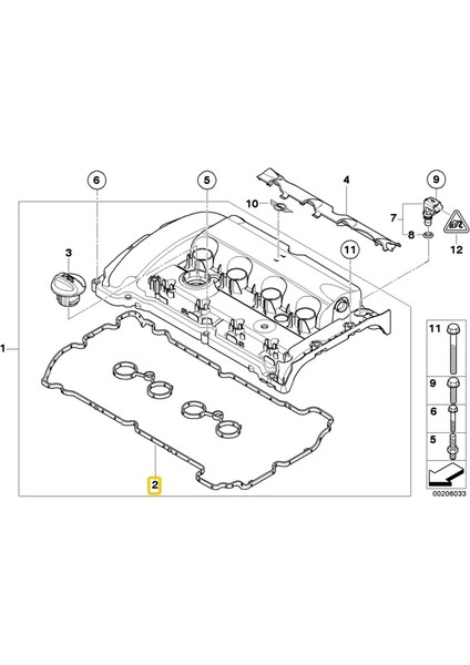 Mini Cooper N14 Uyumlu Motor Külbütör Kapak Contası 11127572851