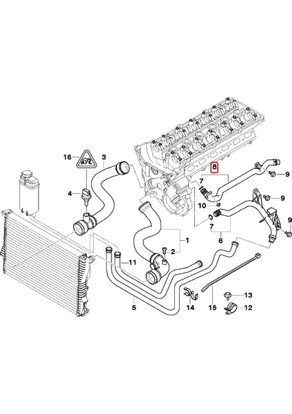 Bmw M52 ve M54 Uyumlu Motor Febi Su Flanşı 11531705210