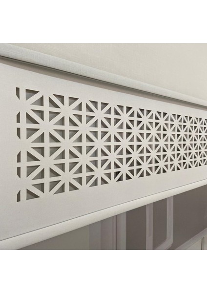 LZR1045 Çift Mekanizmalı Lazer Kesim Tül ve Stor Perde Beyaz 110 x 200 Cm.