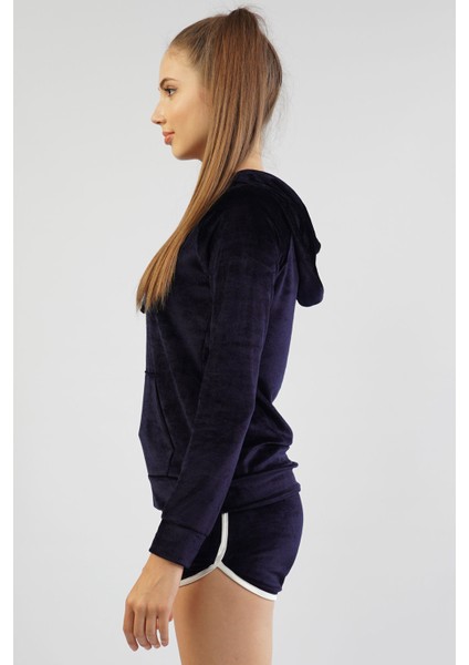 Vıscon Kadifekapsonlu Uzun Kol Kanguru Şortlu Pijama Takım modelleri