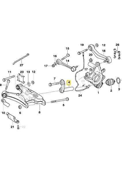 Bmw Uyumlu E38 E39 E60 E65 X5 ve Z8 Frow Arka Salıncak Bağlantıs 1090030