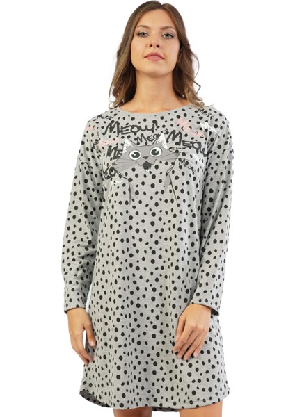 Düşük Omuzlu Uzun Kol Gecelik