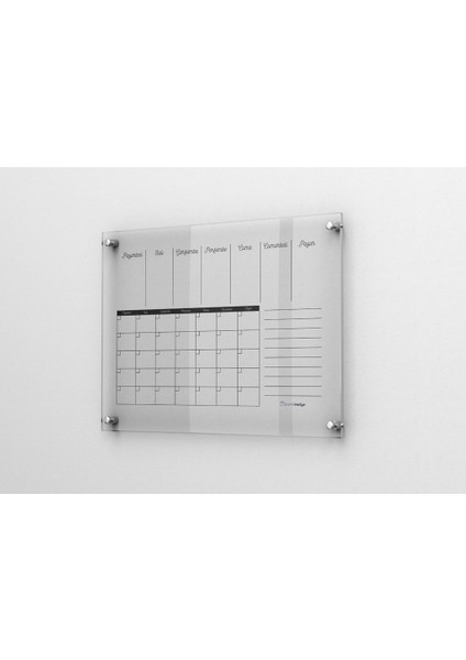 Akrilik Duvar Tipi Aylık Planlayıcı 30X40 cm