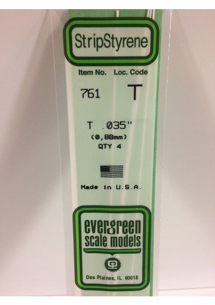 761 0.88X355 Mm. T Profil Polistren Çubuk-4 Adet- Beyaz