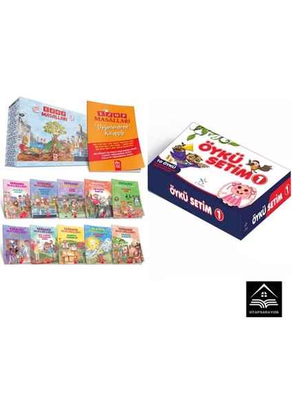 1. Sınıf Ezop Masalları + 5 Yıldız Yayınları Öykü Setim 10' Lu Hikaye (Ciltli)