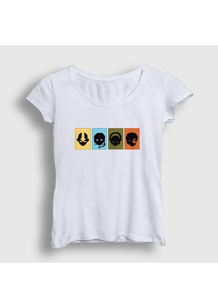 Kadın Beyaz Chars Anime Avatar The Last Airbender T-Shirt