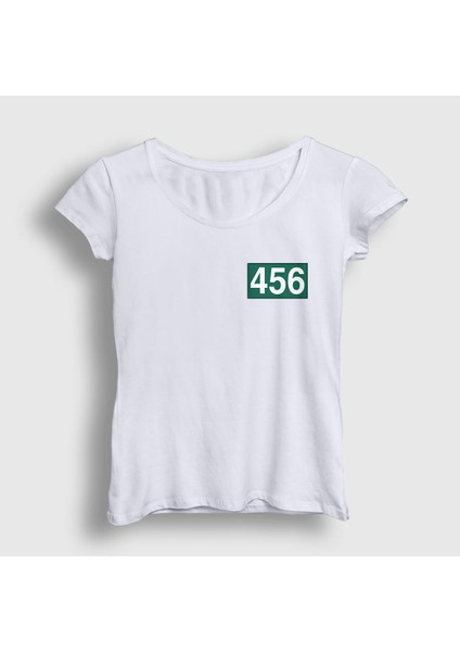 Kadın Beyaz Seong Gi Hun 456 Squid Game T-Shirt