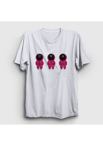 Unisex Beyaz Guards V2 Squid Game T-Shirt