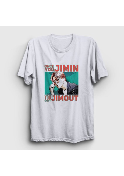 Unisex Beyaz Jimout K Pop Jimin Bts T-Shirt