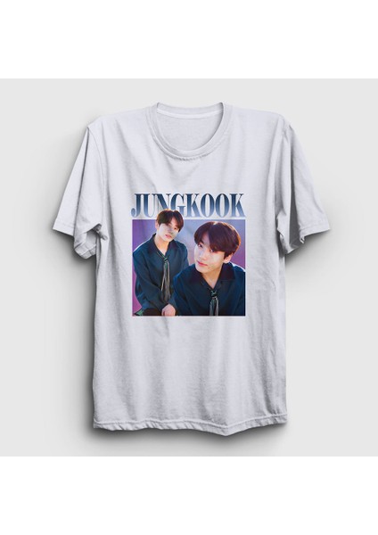 Unisex Beyaz Poster K Pop Jungkook Bts T-Shirt