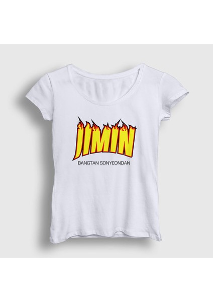 Kadın Beyaz Thrasher K Pop Jimin Bts T-Shirt