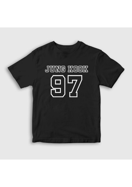 Unisex Çocuk Siyah 97 K Pop Jungkook Bts T-Shirt