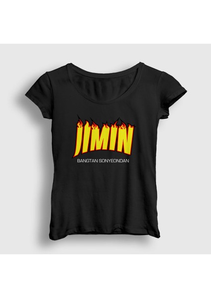 Kadın Siyah Thrasher K Pop Jimin Bts T-Shirt