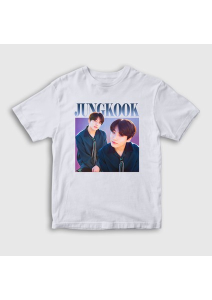 Unisex Çocuk Beyaz Poster K Pop Jungkook Bts T-Shirt
