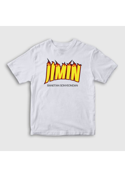 Unisex Çocuk Beyaz Thrasher K Pop Jimin Bts T-Shirt
