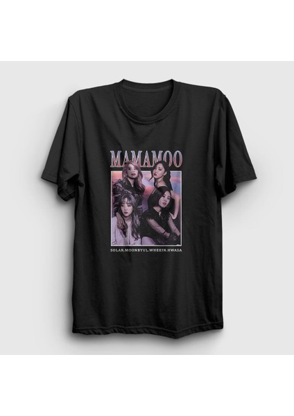 Unisex Siyah Poster K-Pop Mamamoo T-Shirt