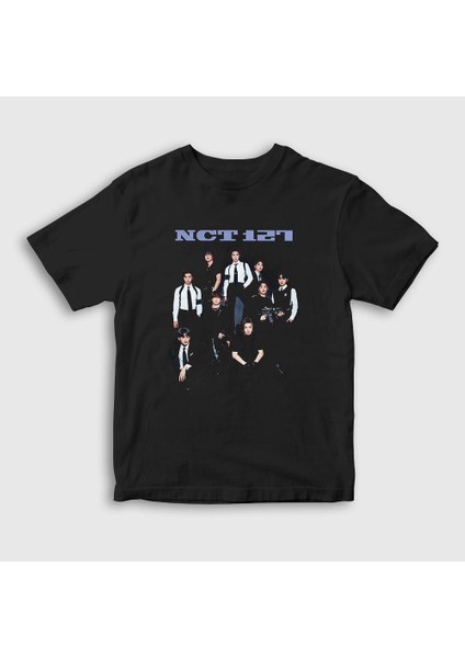 Unisex Çocuk Siyah Poster K-Pop Nct 127 T-Shirt