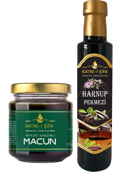 Özel Üretim Keçiboynuzu – Harnup Pekmezi/Özü 340 gr + Kışa Özel %100 Doğal Bitkisel Karışımlı Macun