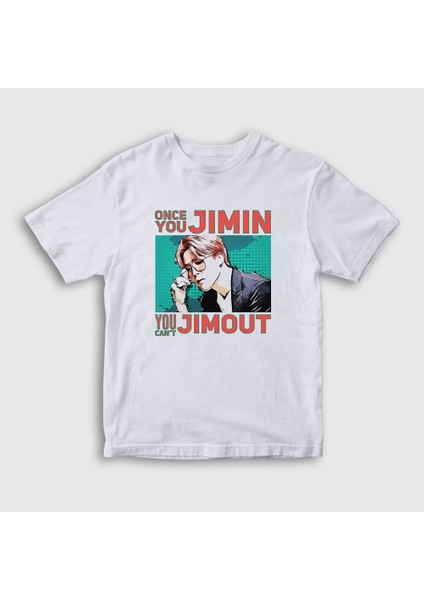 Unisex Çocuk Beyaz Jimout K Pop Jimin Bts T-Shirt