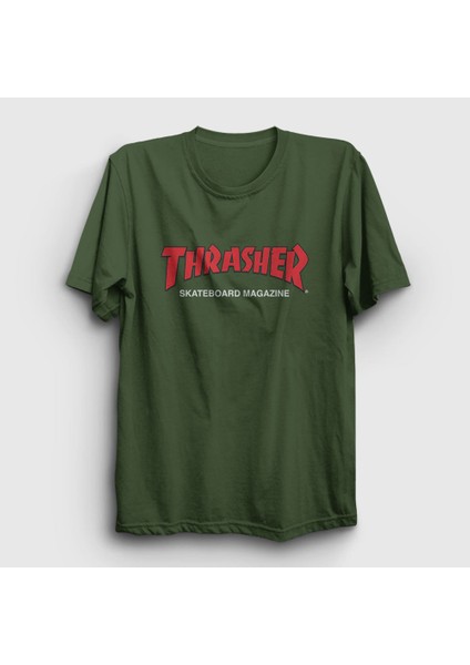 Unisex Haki Logo V3 Thrasher T-Shirt