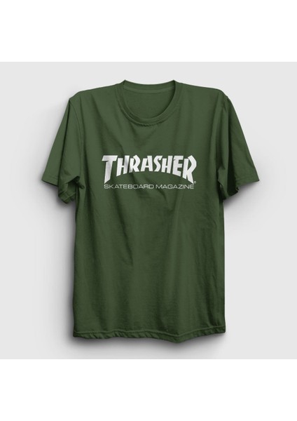 Unisex Haki Logo V5 Thrasher T-Shirt