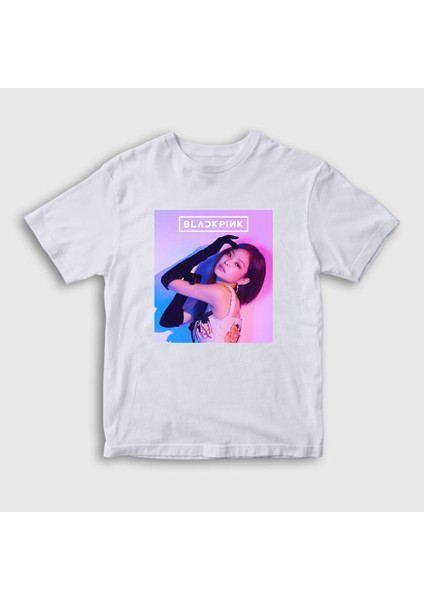 Unisex Çocuk Beyaz Jennie Blackpink T-Shirt