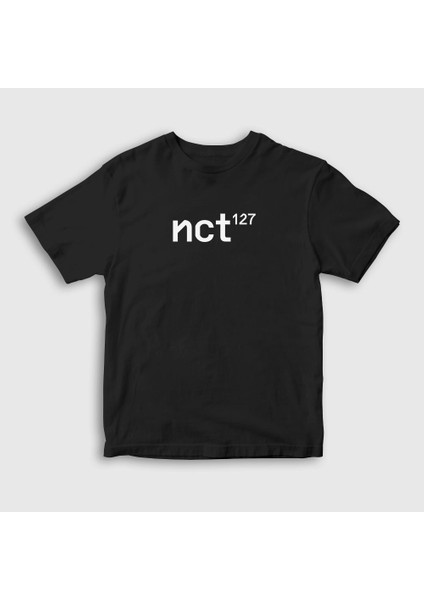 Unisex Çocuk Siyah Logo K-Pop Nct 127 T-Shirt