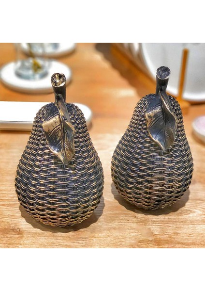 MasterHome Dekoratif 2 Parça Armut Biblo Salon Seti Eskitme