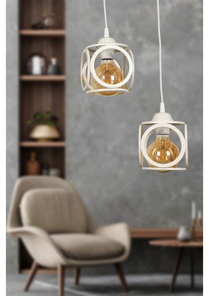 Savaş 2'li Avize (Beyaz)