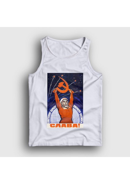 Unisex Beyaz Slava CCCP Sovyetler Birliği Atlet