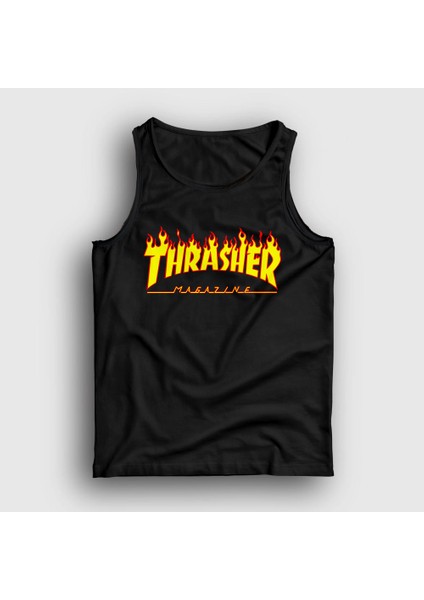 Unisex Siyah Logo Thrasher Atlet