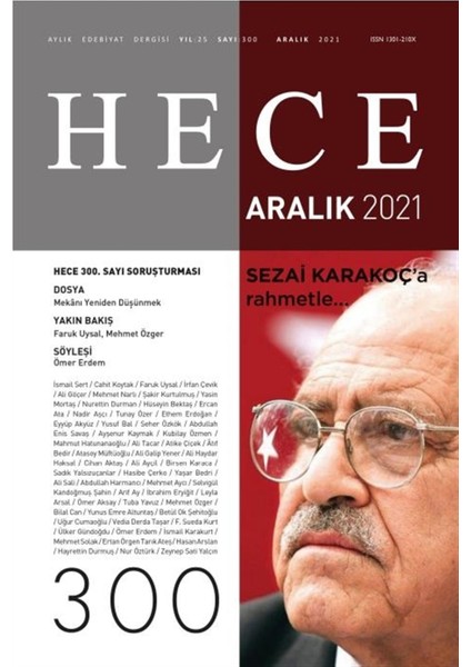 Aylık Edebiyat Dergisi Sayı: 300 Aralık 2021