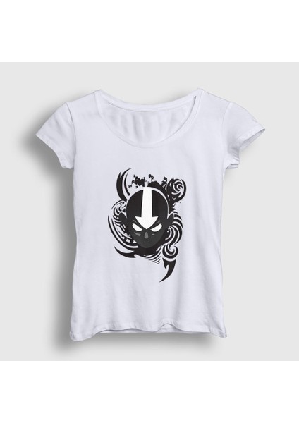 Kadın Beyaz Aang V2 Anime Avatar The Last Airbender T-Shirt