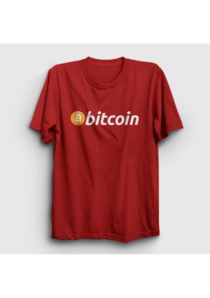 Unisex Kırmızı Btc Bitcoin T-Shirt